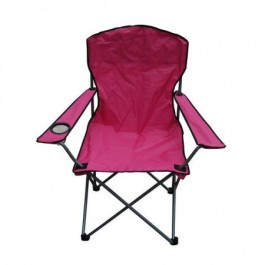 Scaun pliabil camping Pro cu spatar, Rosu